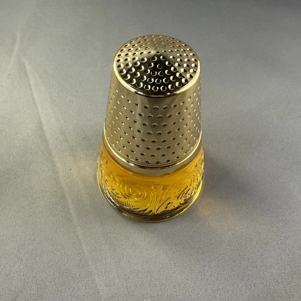 Avon Golden Thimble Cologne Bottle Bird of Paradise 2 oz Vintage Full‎